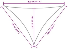 Para-sol vela tecido oxford triangular 2,5x2,5x3,5 m cinza-aca.