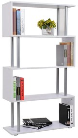 Livraria Mobiliário de Escritório Estante - Cor: Branco - Madeira e Metal – 145 x 80 x 30 cm