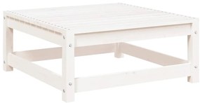 Apoio de pés p/ jardim 70x70x30 cm pinho maciço branco