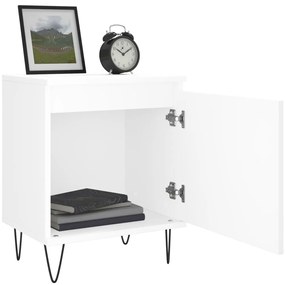 Mesas de cabeceira 2pcs 40x30x50 cm derivados de madeira branco