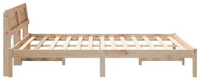 Estrutura da Cama Castanho 140 x 200 cm Madeira de Pinheiro