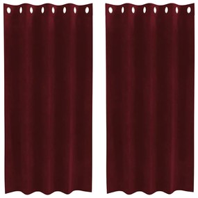 Cortinas Blackout com Ilhós 2 pcs Bordô Veludo