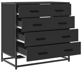Cómoda com 4 Gavetas - 70x41x70 cm - Madeira Processada - Cor Preto