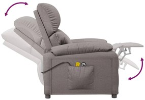 Poltrona de massagens elétrica reclinável tecido cinza-acast.