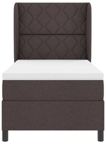 Cama Box com cabeceira Castanho escuro 100 x 200 cm Tecido