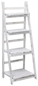 vidaXL Suporte p/ plantas 4 prateleiras 43x33x113 cm madeira branco