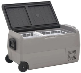 Mala térmica c/ rodas e adaptador 50 L PP e PE preto/cinzento