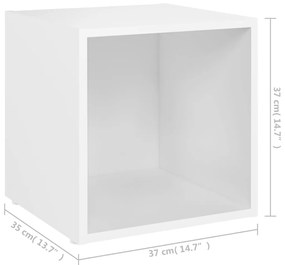 Móveis de TV 2 pcs 37x35x37 cm derivados de madeira branco