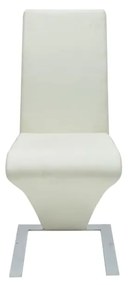 Cadeiras de jantar 2 pcs couro artificial branco