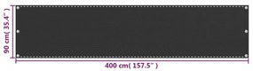 Tela varanda HDPE 90x400 cm antracite