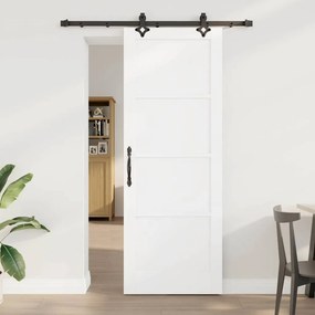 vidaXL Porta Deslizante com Conjunto de Acessórios "ORKDAL" Branca em Madeira Sólida de Pinheiro