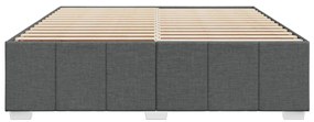 Estrutura de cama sem colchão 180x200 cm tecido cinzento-escuro