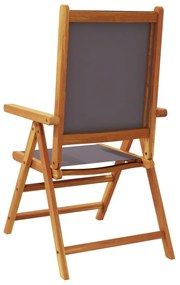Cadeiras jardim reclin. 4 pcs tecido/madeira maciça antracite