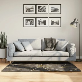 vidaXL Tapete lavável antiderrapante 80x150 cm preto e dourado