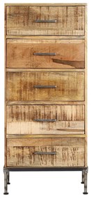 Armário de gavetas 45x35x106 cm madeira de mangueira maciça