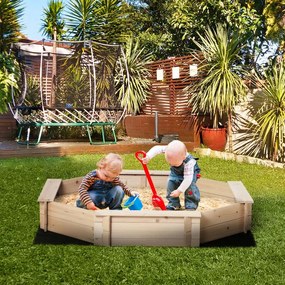 Caixa de Areia de Madeira para Crianças Caixa de Areia Infantil com Cobertura de Poliéster 140x140x21,5 cm Madeira e Azul