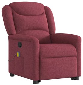 Poltrona de massagens reclin. elevatória tecido vermelho tinto