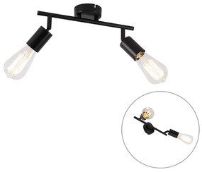 Foco moderno preto 2 luzes ajustável - Facil Moderno