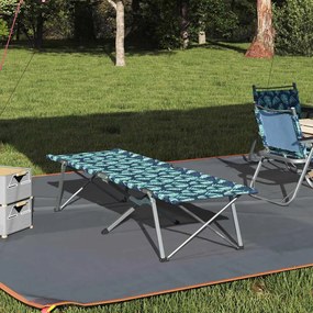 vidaXL Cama de Camping Dobrável Folha Floresta 194 x 62,5 x 42,5 cm