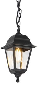 Candeeiro de suspensão clássico para exterior preto IP44 - Capital