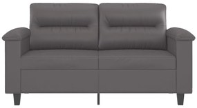 Sofá de 2 lugares 120 cm couro artificial cinza