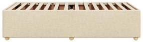 Estrutura de cama sem colchão 90x190 cm tecido creme