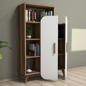 Estante Form – Nogueira e Branco – 90x132x32 cm