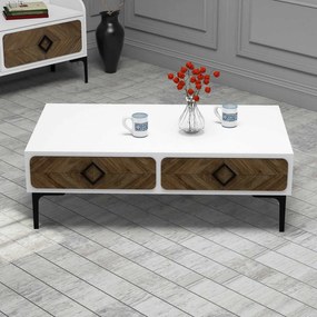 Mesa de Centro Samba – Branco Nogueira – 105x34,6x60 cm