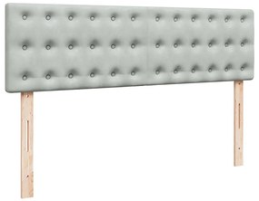 Estrutura de cama otomana com colchão 140x190 cm cinzento claro