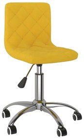 vidaXL Cadeira de escritório giratória veludo amarelo mostarda