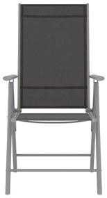 Cadeiras de jardim dobráveis 2 pcs textilene preto