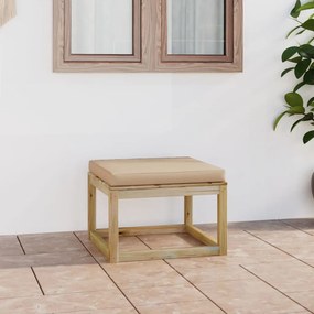 vidaXL Apoio de pés para jardim c/ almofadão pinho impregnado verde