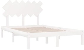 Estrutura de cama 120x200 cm madeira maciça branco