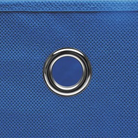 Caixas de arrumação com tampas 4 pcs 32x32x32 cm tecido azul