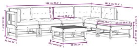 7 pcs conjunto lounge de jardim c/ almofadões pinho impregnado
