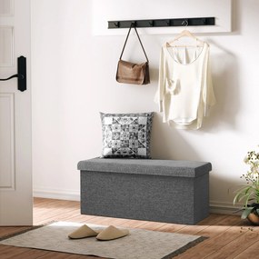 Banco com espaço de arrumação em MDF 80 x 40 x 40 cm Cinzento escuro