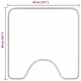 Tapete de Banho U-Shaped Turquesa 50x50 cm Polipropileno Antiderrapant