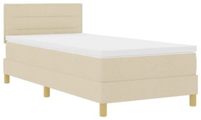 Cama Box Spring com Colchão Creme 80x200 cm Tecido