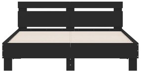 Estrutura cama c/ cabeceira 140x200 cm derivados madeira preto
