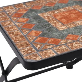 3 pcs conjunto bistro mosaico azulejos cerâmica laranja/cinza