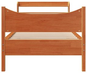 Estrutura cama c/ cabeceira 75x190 cm pinho maciço castanho-mel