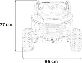 Carro elétrico para Crianças 4X4 2 Lugares 24V RACING Road 2000, Pneus	Espuma EVA, Assento couro ecológico Branco