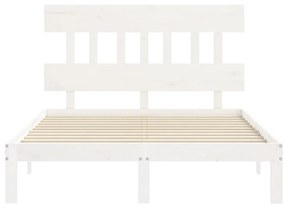 Cama sem colchão 120x200 cm madeira de pinho maciça branco
