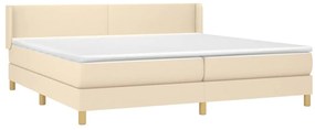 Cama com molas/colchão 200x200 cm tecido cor creme