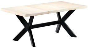 Mesa de jantar 180x90x75 cm madeira de mangueira maciça branco