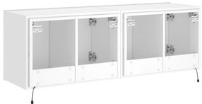 Móveis de parede p/ TV com luzes LED 2 pcs 60x35x41 cm branco