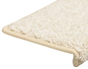 Tapete/carpete para degraus 15 pcs 65x21x4 cm branco