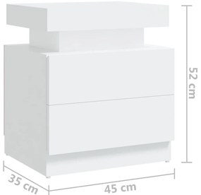 Mesa de cabeceira derivados de madeira branco