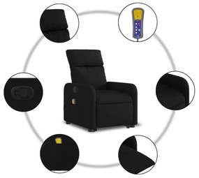 Poltrona de massagens reclinável elevatória tecido preto