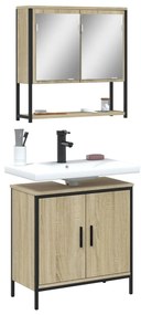 vidaXL 2 pcs conj. móveis casa banho derivados madeira carvalho sonoma